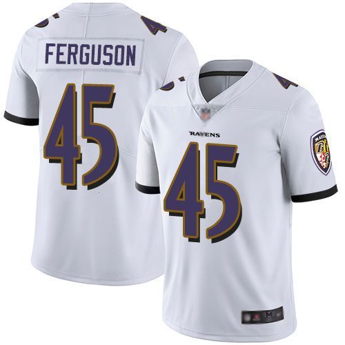 Men Baltimore Ravens 45 Jaylon Ferguson Nike White Game NFL Jersey